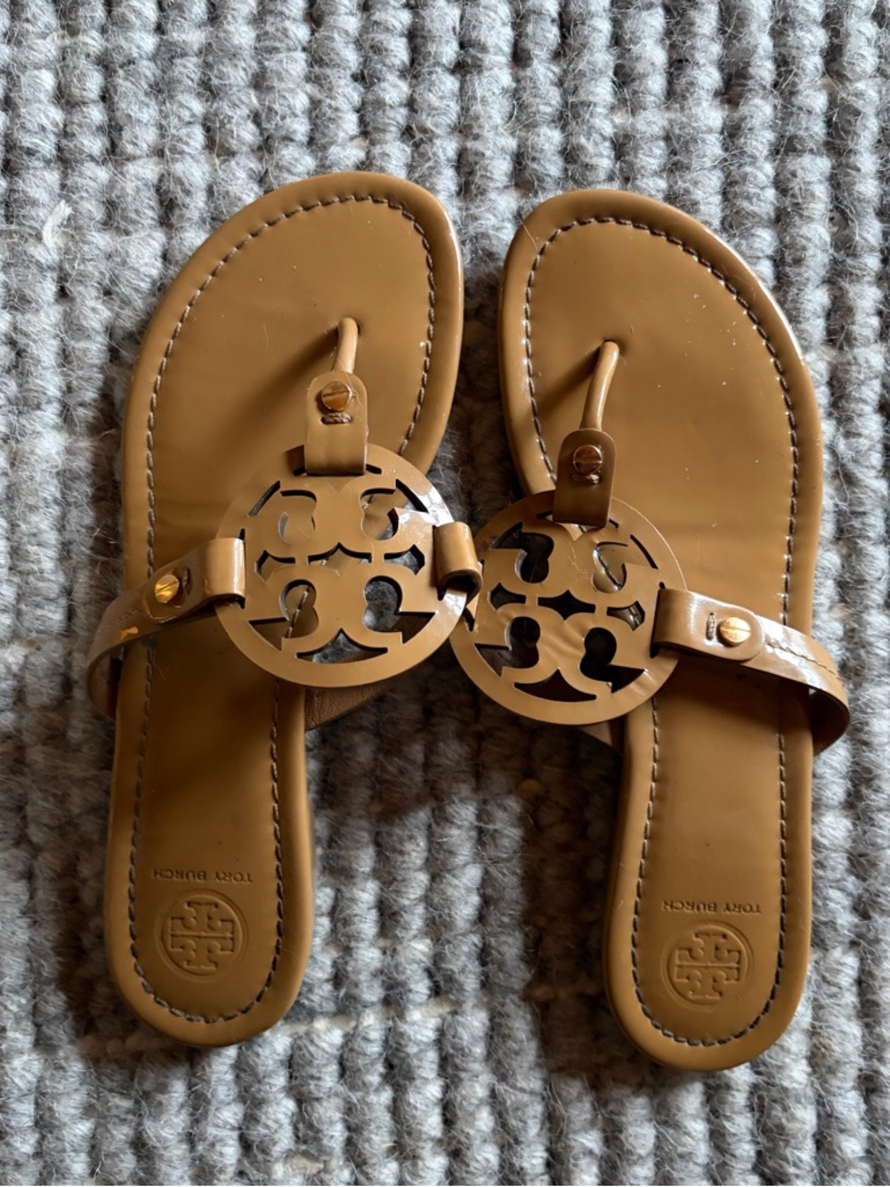 Tory Burch Miller Thong Sandal in Tan - Picture 2 of 5